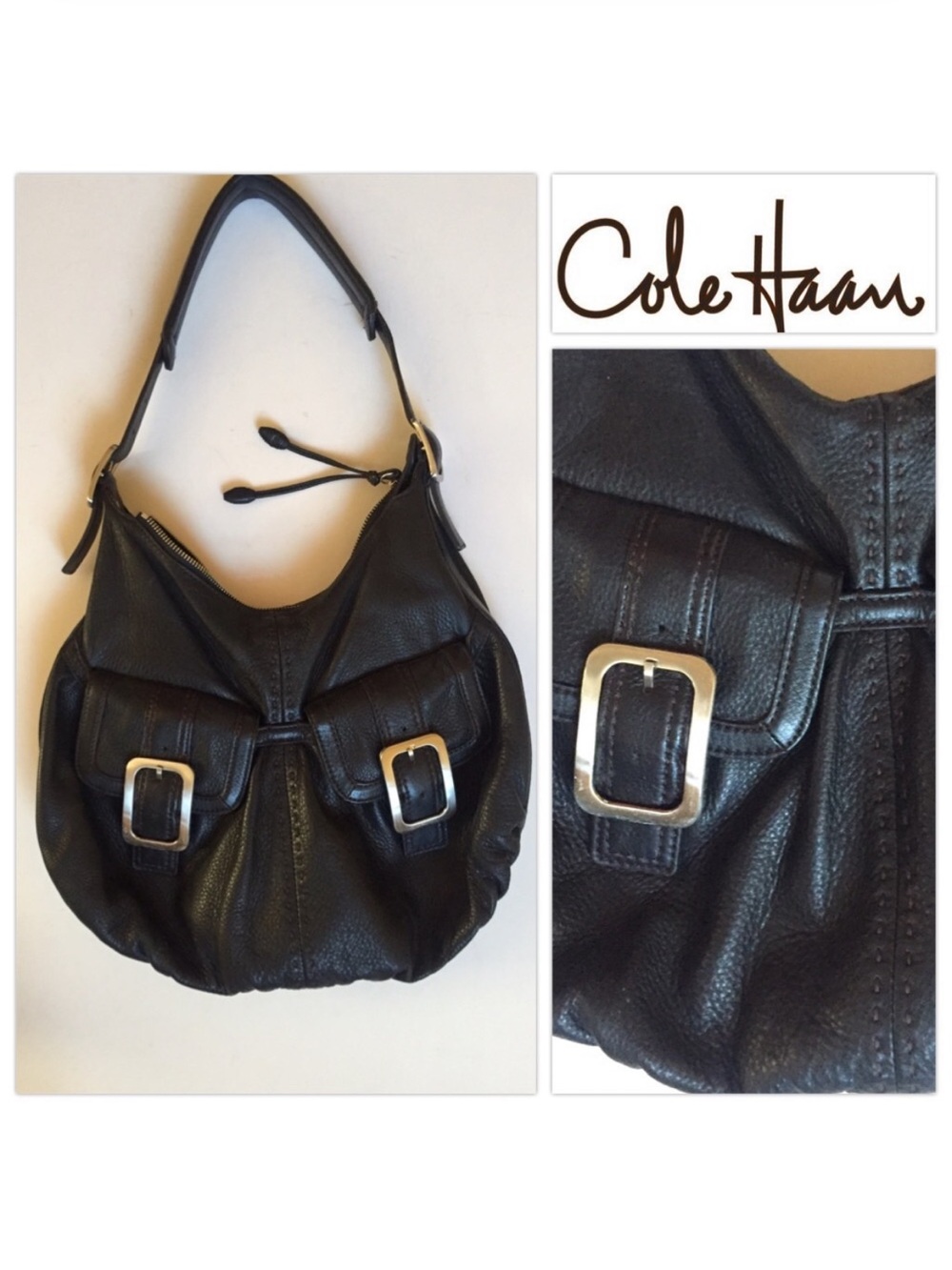 Cole Haan genuine Black leather shoulder bag excellent condition